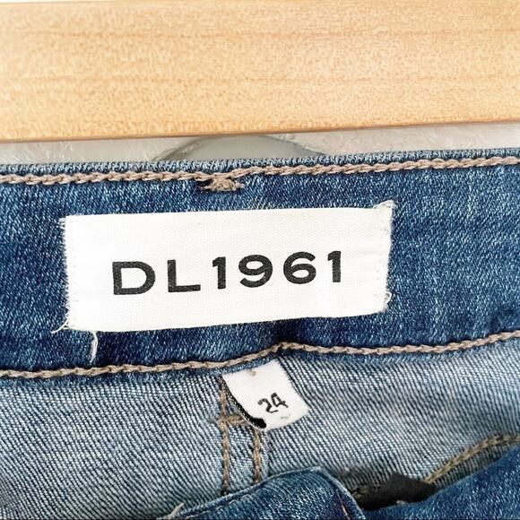 DL1961 Margaux Instasculpt Ankle Skinny Raw Hem Blue Jeans Size 24 - Picture 5 of 8